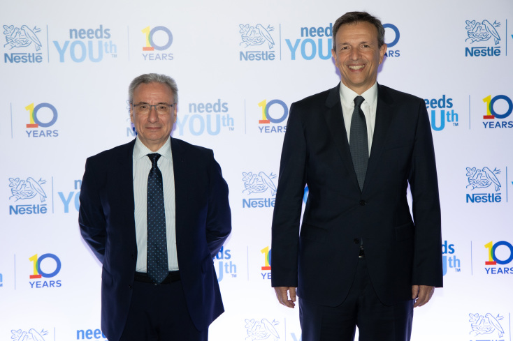 Βασίλης Αδαμίδης, Διευθυντής Ανθρώπινου Δυναμικού Nestlé Ελλάς, και Νίκος Εμμανουηλίδης, Διευθύνων Σύμβουλος Nestlé Ελλάς