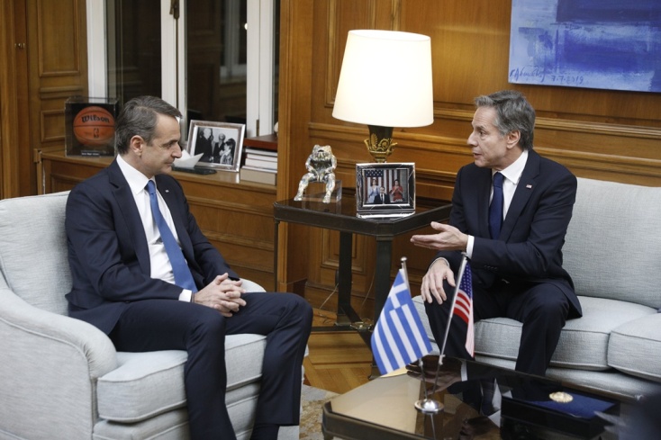Ο Κυριάκος Μητσοτάκης με τον Άντονι Μπλίνκεν σε παλαιότερη συνάντησή τους στο Μέγαρο Μαξίμου