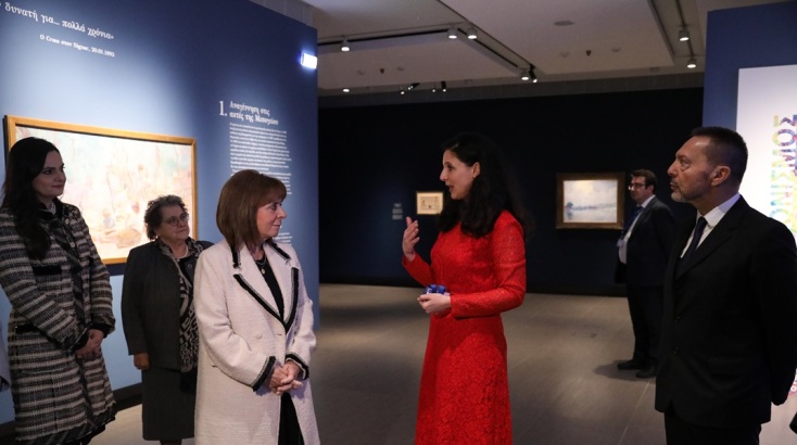 Η Κατερίνα Σακελλαροπούλου εγκαινίασε την έκθεση «Ο νεοϊμπρεσιονισμός στα χρώματα της Μεσογείου (1891-1914)»