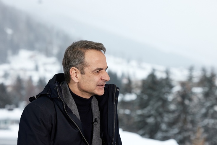 Ο Κυριάκος Μητσοτάκης παραχωρεί συνέντευξη στο Bloomberg στο περιθώριο του Παγκόσμιου Οικονομικού Φόρουμ του Νταβός