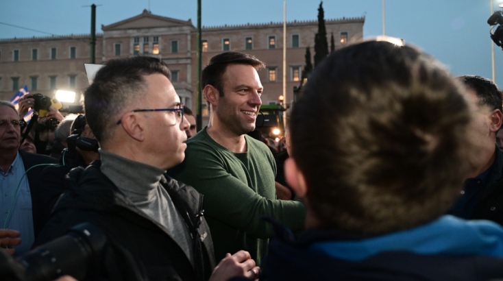 Ο Κασσελάκης στο Σύνταγμσ