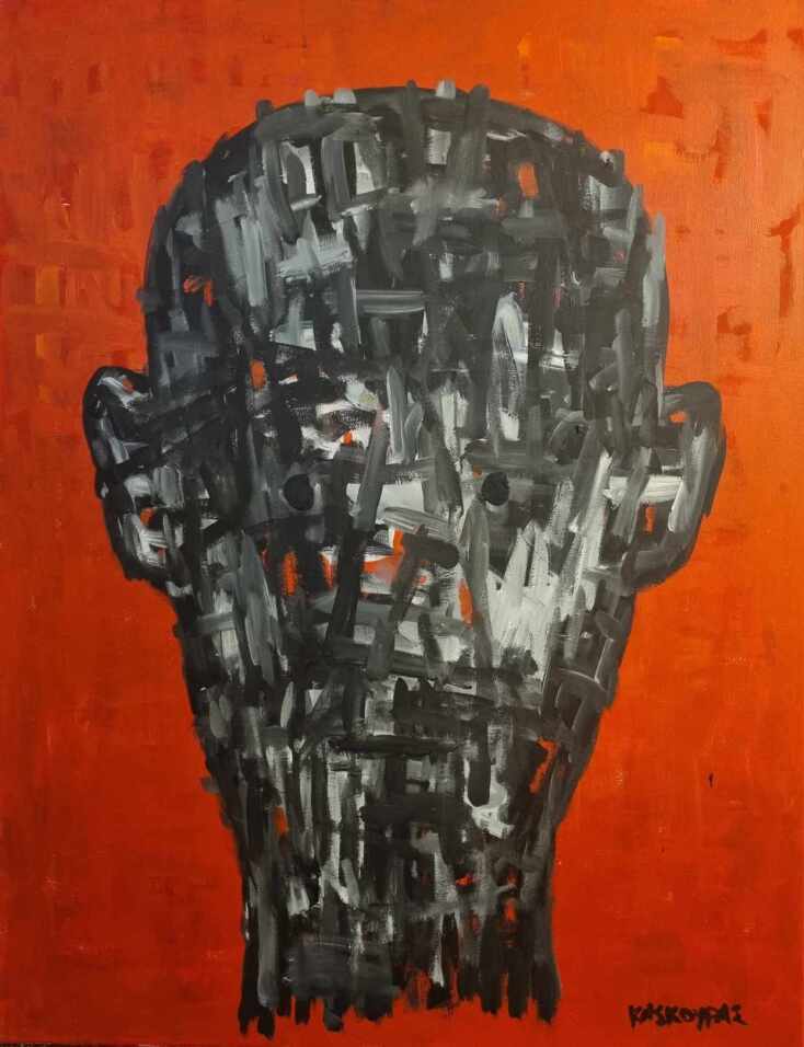 Head, acrylics on canvas, 100 x 80 cm, 2023