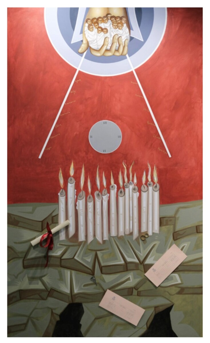 «Ταξίδι στο φως» - Ο πίνακας φοιτητών του ΑΠΘ για τους συμφοιτητές τους που χάθηκαν στα Τέμπη