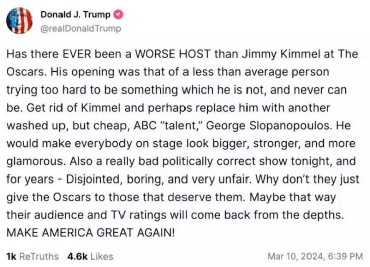 «Μήπως είναι ώρα φυλακής για σένα;» - Η απάντηση του Τζίμι Κίμελ στον Ντόναλντ Τραμπ