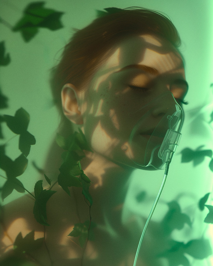 "Α breath of fresh air" - Εξώφυλλο στο Περιοδικό Κ για την ατμοσφαιρική ρύπανση © Φωτεινή Ζαγλάρα