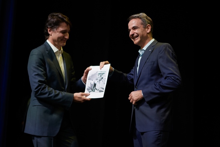 Κυριάκος Μητσοτάκης και Τζάστιν Τριντό στους Έλληνες του Μόντρεαλ