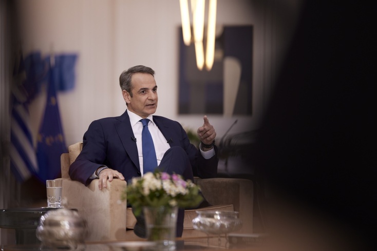 Ο Κυριάκος Μητσοτάκης κατά τη διάρκεια της συνέντευξης στο «Καλημέρα Ελλάδα»