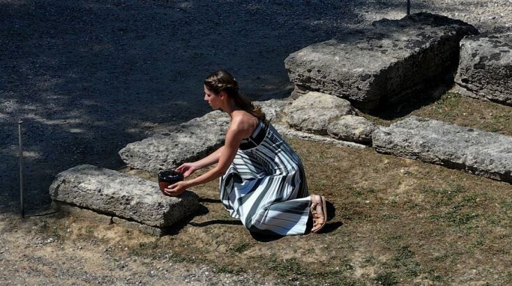 Εντυπωσιακές εικόνες από την πρόβα της τελετής αφής της Ολυμπιακής Φλόγας στην Αρχαία Ολυμπία 