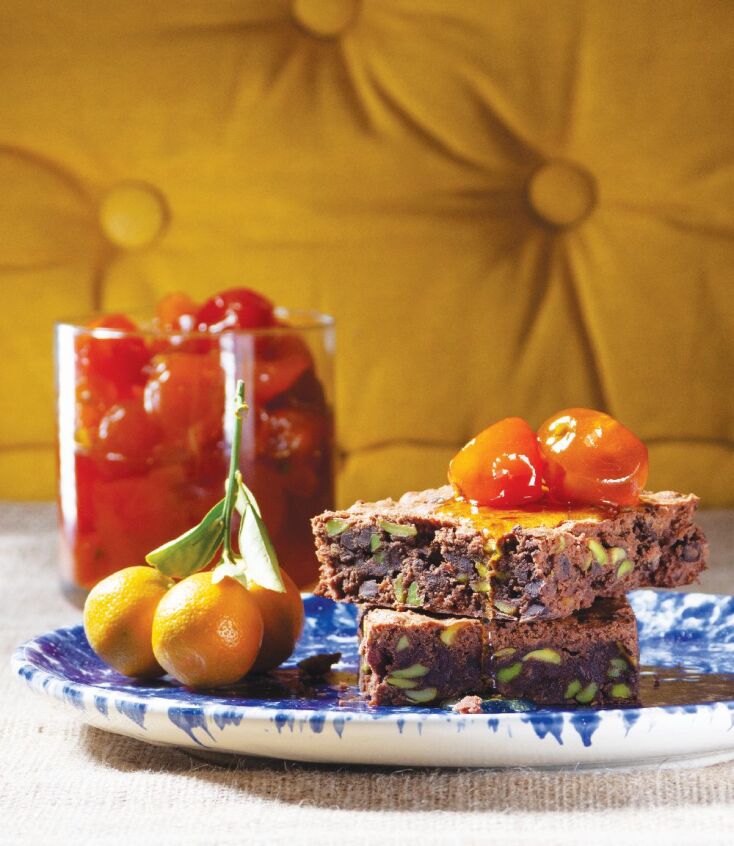 Πίτα brownie με γλυκό του κουταλιού κουμ κουάτ