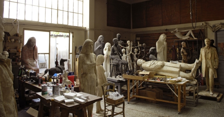 Ο χώρος που φιλοξενεί το εργαστήριο του Γιάννη Παππά στην περιοχή Ζωγράφου