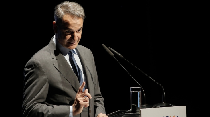 Ο Κυριάκος Μητσοτάκης στην εκδήλωση του υπουργείου Κλιματικής Κρίσης και Πολιτικής Προστασίας για το πρόγραμμα «ΑΙΓΙΣ»