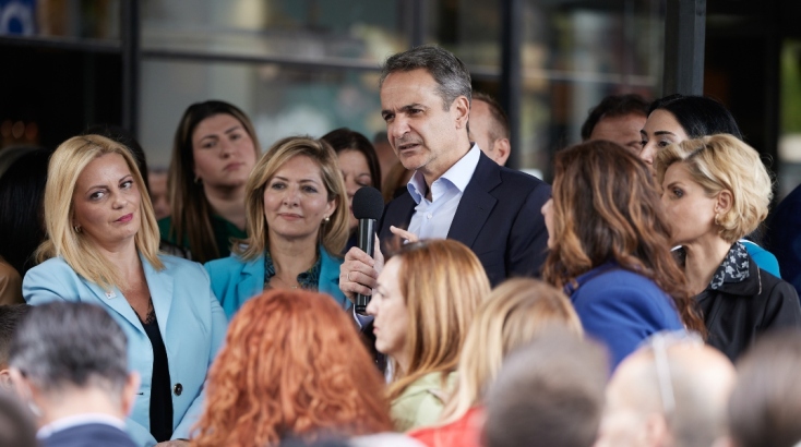 Ο Κυριάκος Μητσοτάκης στη Δροσιά Αττικής