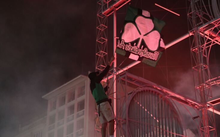 «Πρασίνισε» η Ομόνοια - Ολονύκτιοι πανηγυρισμοί για το 7ο αστέρι του Παναθηναϊκού