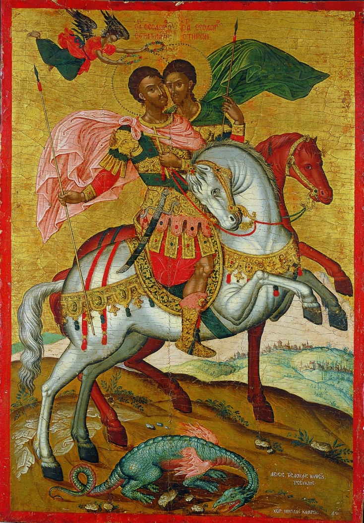 Eικόνα έφιππων Αγίων Θεοδώρων (1700)
