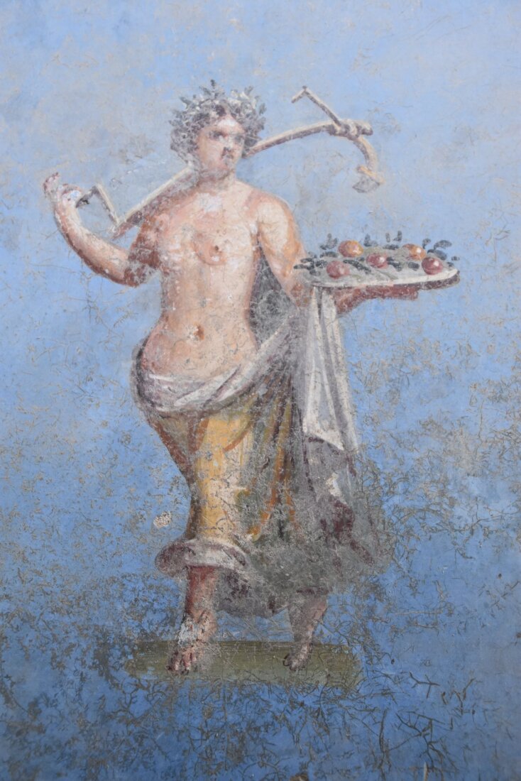 Πομπηία: Οι αρχαιολόγοι ανακάλυψαν ένα σπάνιο μπλε δωμάτιο με τοιχογραφίες γυναικείων μορφών