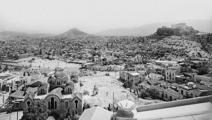 Πλατεία Θησείου, 1931. Άποψη προς τα ανατολικά. Θέα από το Εθνικό Αστεροσκοπείο Αθηνών