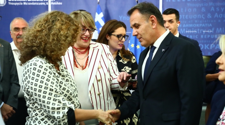 Παναγιωτόπουλος στην τελετή παράδοσης - παραλαβής του υπουργείου Μετανάστευσης και Ασύλου