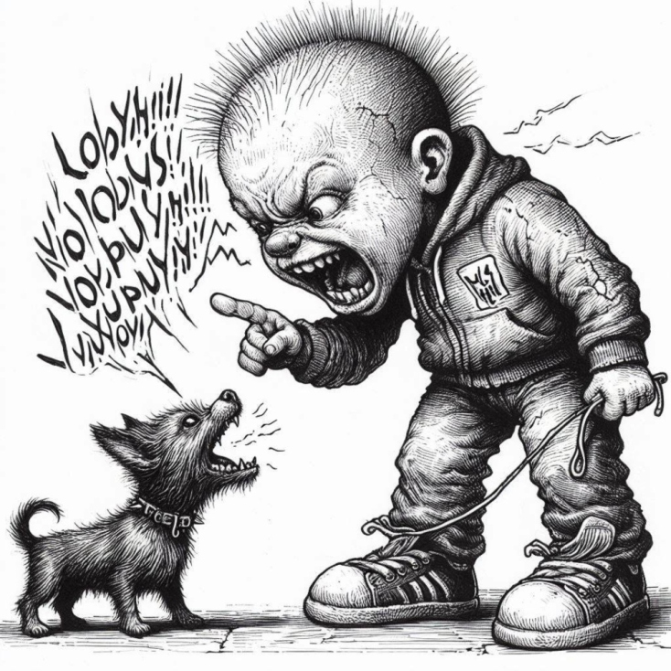 Παιδιά που χτυπούν σκυλιά