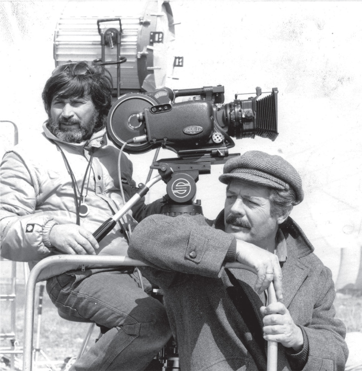 Ο Γιώργος Αρβανίτης με τον Μαρτσέλο Μαστρογιάνι στα γυρίσματα του  «Μελισσοκόμου»