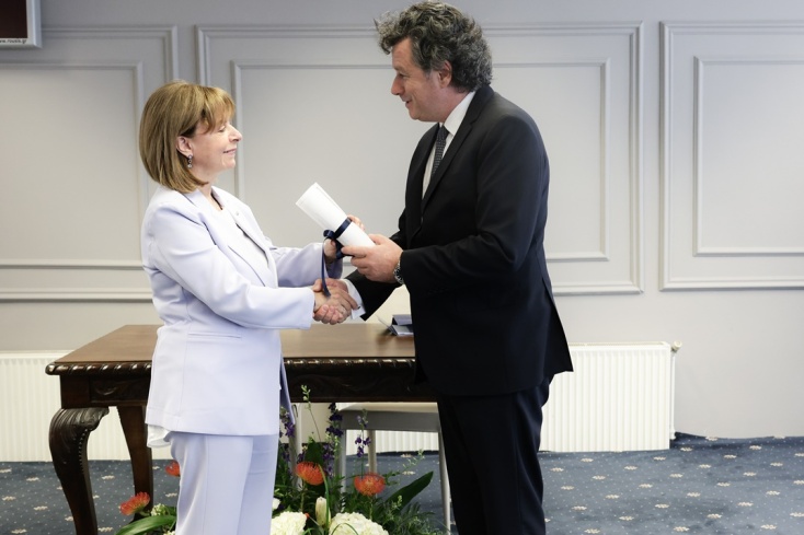 Η Κατερίνα Σακελλαροπούλου με τον δήμαρχο Ορεστιάδας