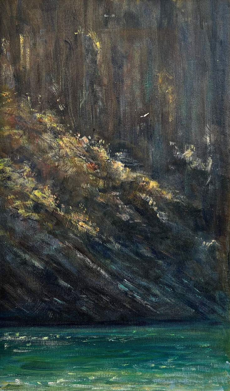 Όλγα Φεοχάρη, Αλμυρός ΙΙ, 2021, λάδι σε καμβά, 30 x 53 cm