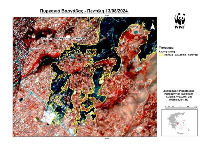 Φωτιά στην Αττική: Χάρτης του WWF Ελλάς