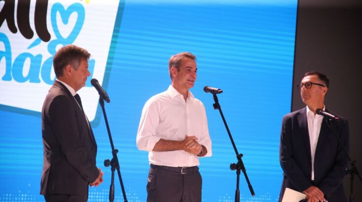 Εγκαινιάστηκε το περίπτερο της ΟΔ της Γερμανίας παρουσία του Κυριάκου Μητσοτάκη