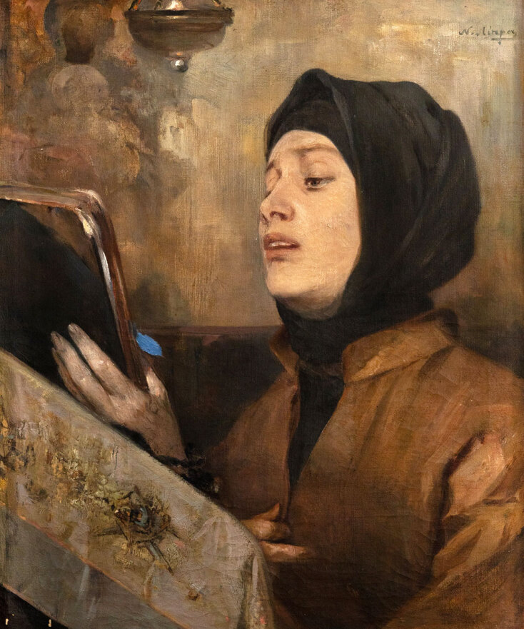 Lot 5, Νικηφόρος Λύτρας «Ο όρθρος». Λάδι σε μουσαμά, 58*48 cm, Εκτίμηση €70.000-90.000