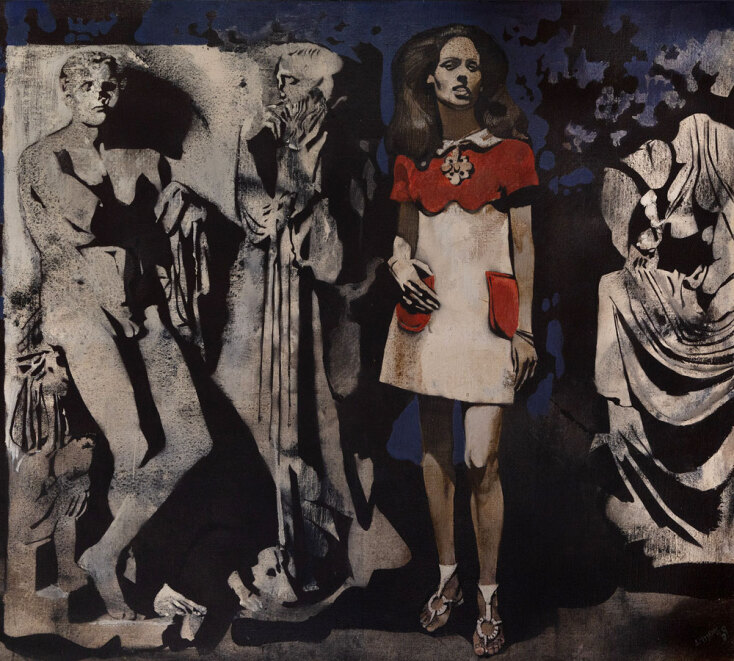 Lot 107, Δημήτρης Μυταράς «Ντέπυ» (1969). Aκρυλικό σε μουσαμά, 170*200 cm, Εκτίμηση €30.000-40.000 