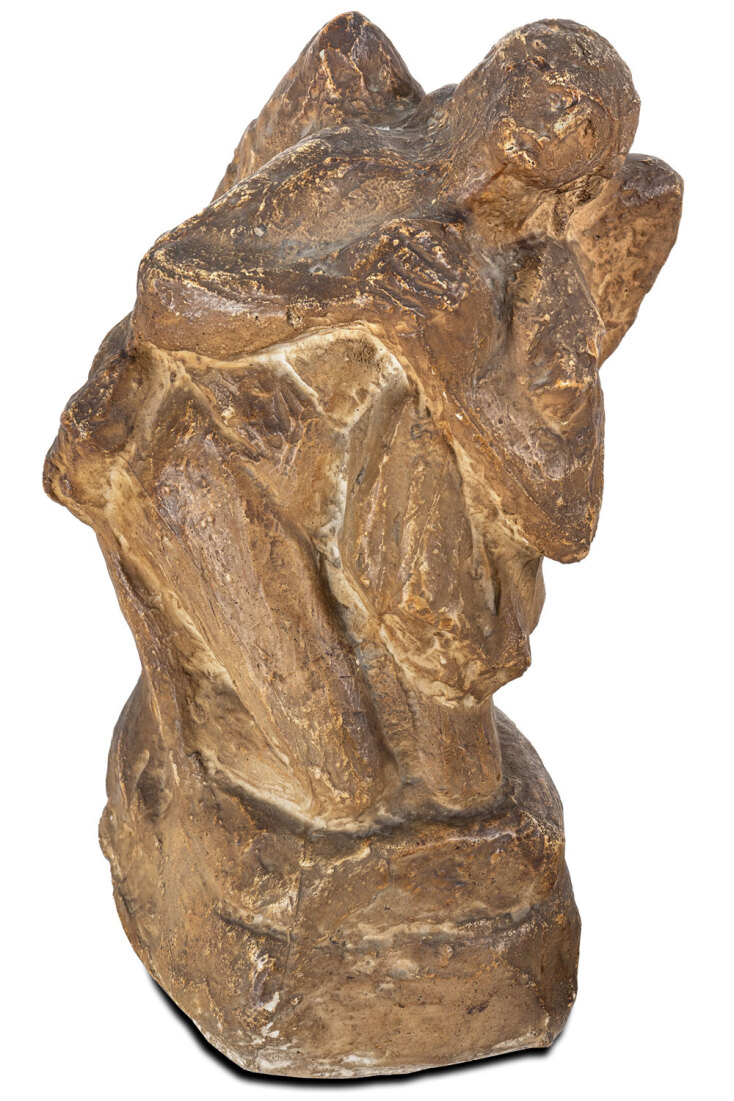 Lot 26, Γιαννούλης Χαλεπάς «Άγγελος πόνου». Πατιναρισμένος γύψος. 'Υψος 26 cm, Εκτίμηση €15.000-20.000