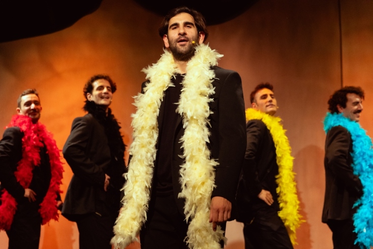 Ο Δημήτρης Φιλιππίδης στην παράσταση Ήρωες 