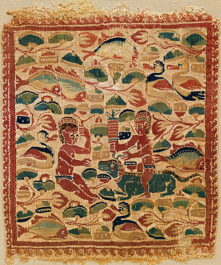 Διακοσμητικό τετράγωνο (σχεδόν), ταπισερί, λινό και μαλλί, 4ος-5ος αιώνας, Πανόπολη (Αίγυπτος). Πηγή: The Metropolitan Museum of Art, δωρεά George F. Baker