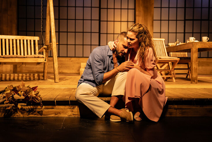 Κωνσταντίνος Μπιμπής, Λίλα Μπακλέση  στην παράσταση «Ήταν όλοι τους παιδιά μου» στο θέατρο Αλκυονίς