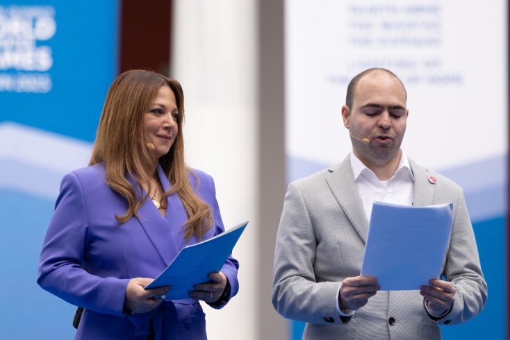 Νάνσυ Ζαμπέτογλου και ο αθλητής των Special Olympics Hellas Άγις Διακόπουλος