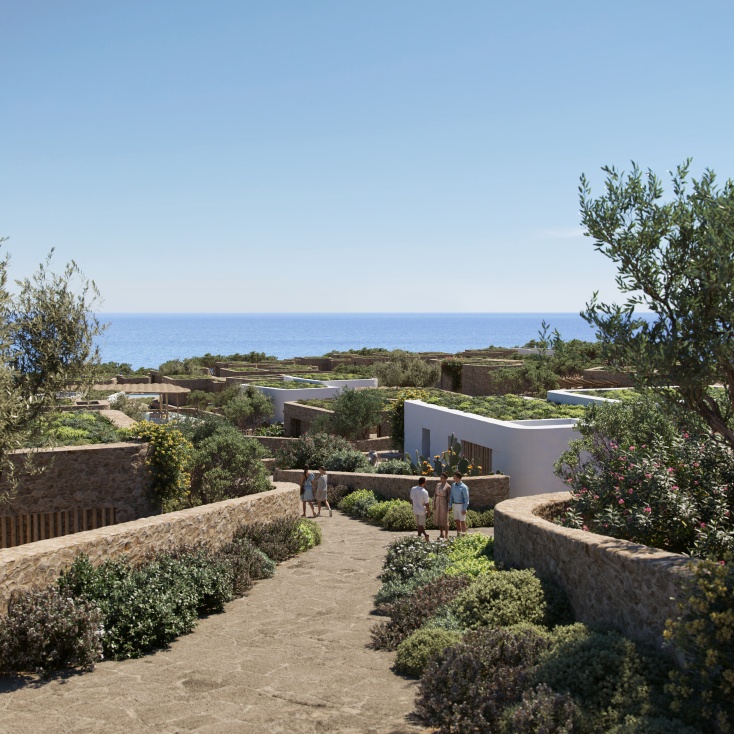 Slow Living Resort Cyclades - 3d visualization: Batis Studio