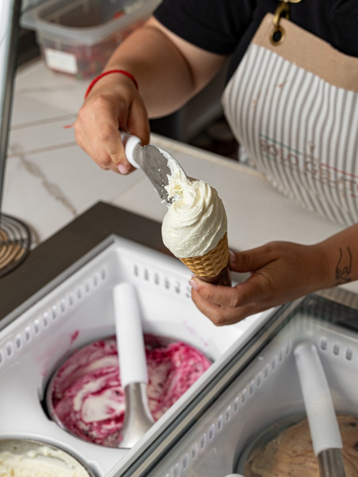 Παγωτό μασκαρπόνε με σύκο από το solo gelato 