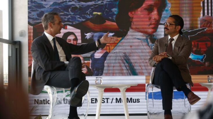 O Κυριάκος Μητσοτάκης με τον Amit Sood, Διευθυντή Google Arts & Culture