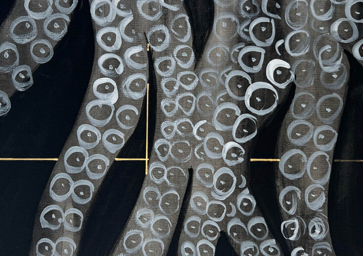 Κωνσταντίνος Κοσμάς, Οκτώ, 2020, γκουάς σε χαρτί, 42 x 29.7 cm