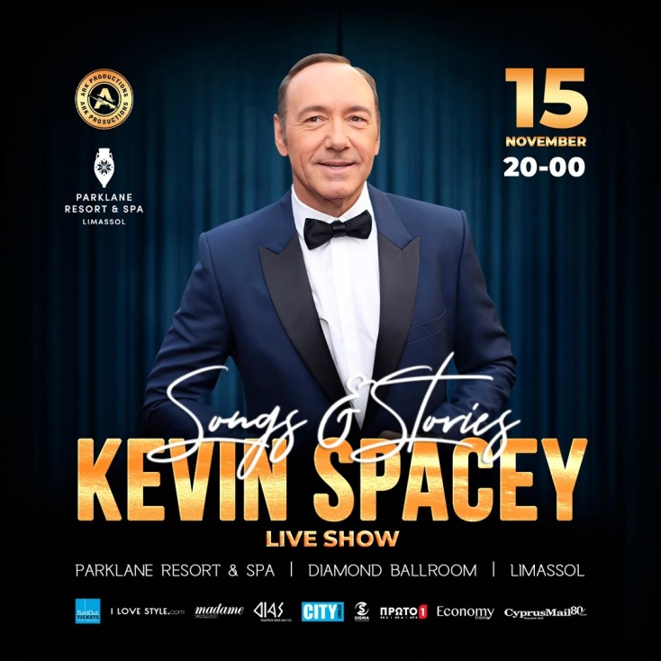 Ο Κέβιν Σπέισι δίνει συναυλία στη Λεμεσό με τραγούδια και αφηγήσεις από την καριέρα του - Μία βραδιά θεάτρου, τζαζ και αναμνήσεων.