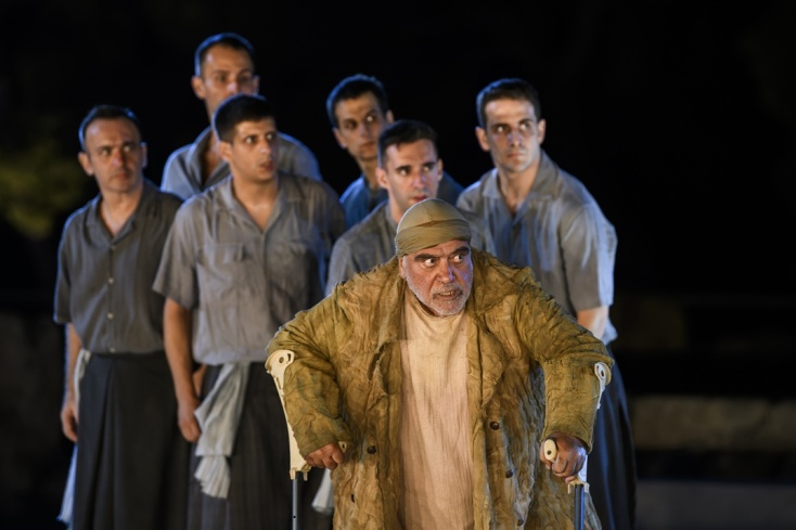 Ο Δημήτρης Πιατάς ως Πηλέας στην Ανδρομάχη της Μαρίας Πρωτόπαππα στην Επίδαυρο