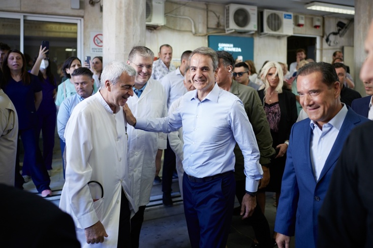 Στο Ιπποκράτειο ο Κυριάκος Μητσοτάκης - Επισκέφτηκε τα έργα αναβάθμισης μαζί με τον Α. Γεωργιάδη