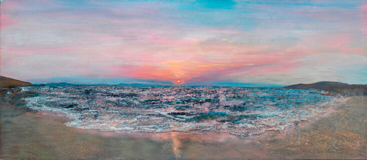 Μαρία Φιλοπούλου, Ηλιοβασίλεμα, λάδι σε πανί, 2000