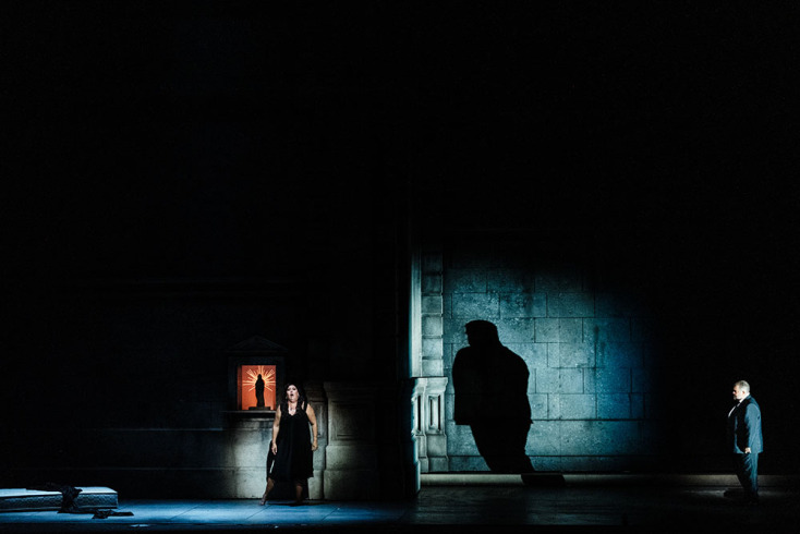 Η Άννα Πιρότσι και ο Δημήτρης Πλατανιάς σε πρόβα της Τζοκόντα