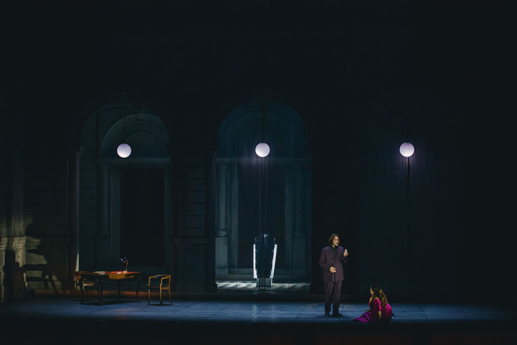 Ο Τάσος Αποστόλου και η Αλίσα Κολόσοβα σε πρόβα της Τζοκόντα