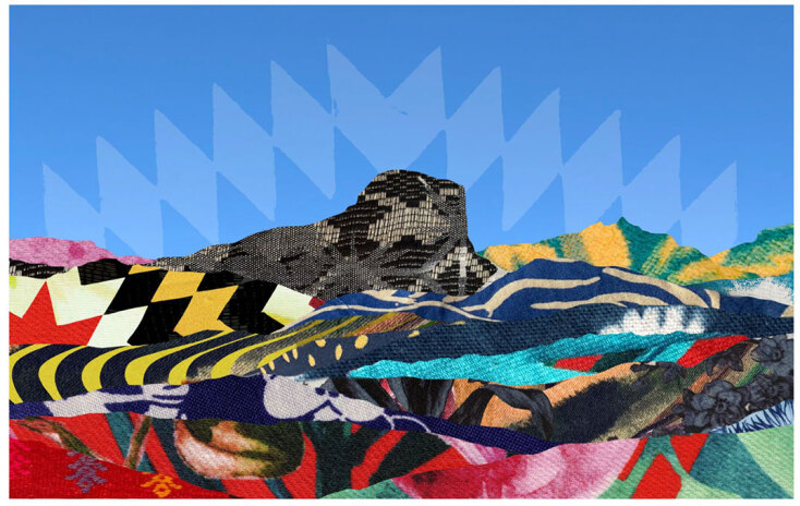 Eirini Linardaki, Heart Mountain and Other Gods, 2025, print on cotton