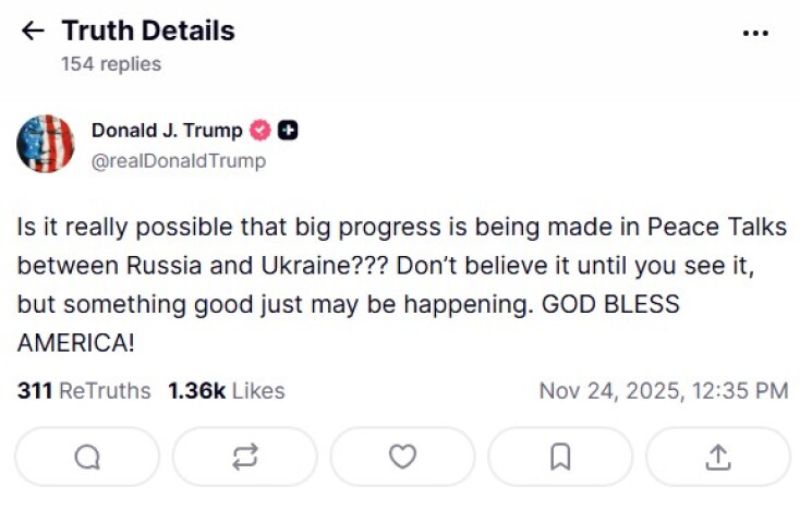 Ο Τραμπ για τις ειρηνευτικές διαπραγματεύσεις στην Ουκρανία