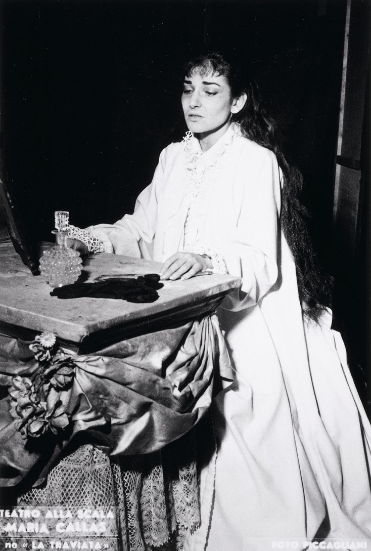 Η Κάλλας στον ρόλο της Βιολέτας στην "Τραβιάτα" (Σκάλα του Μιλάνου, 1955)