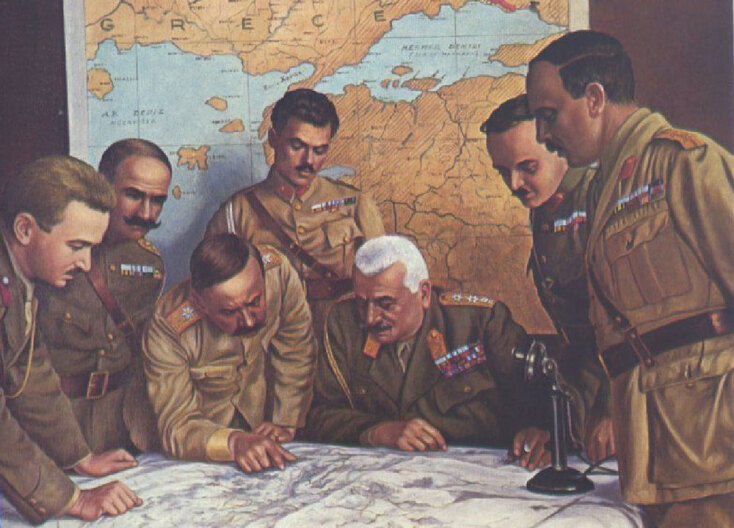 Ο Λεωνίδας Παρασκευόπουλος με το επιτελείο του στη Μικρά Ασία