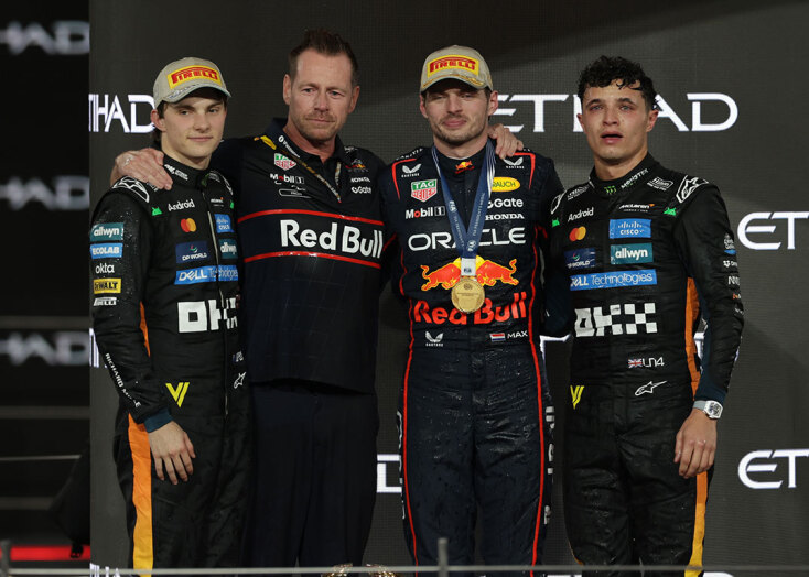 Oscar Piastri, Richard Wolverson, Max Verstappen, Lando Norris © EPA/ALI HAIDER