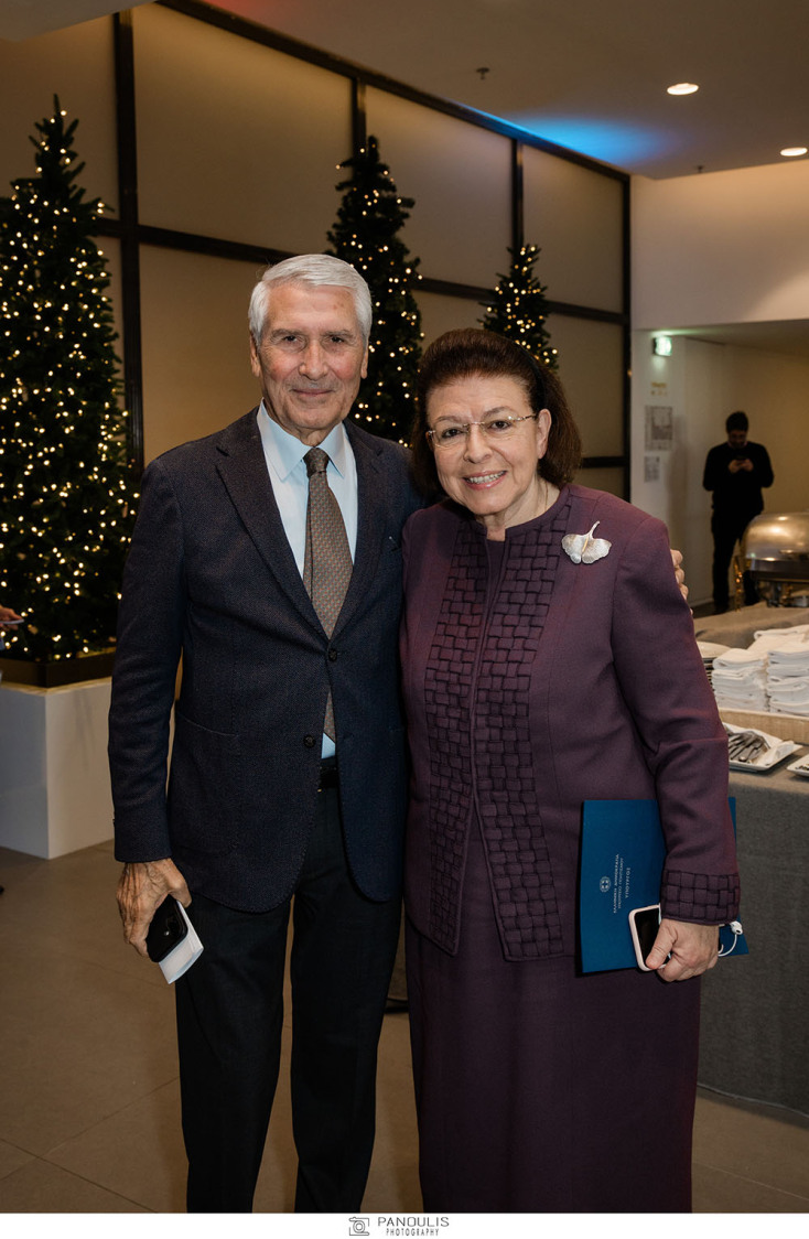 H Λίνα Μενδώνη, Υπουργός Πολιτισμού, και ο Βαγγέλης Χρόνης, Αντιπρόεδρος του Διοικητικού Συμβουλίου της LAMDA